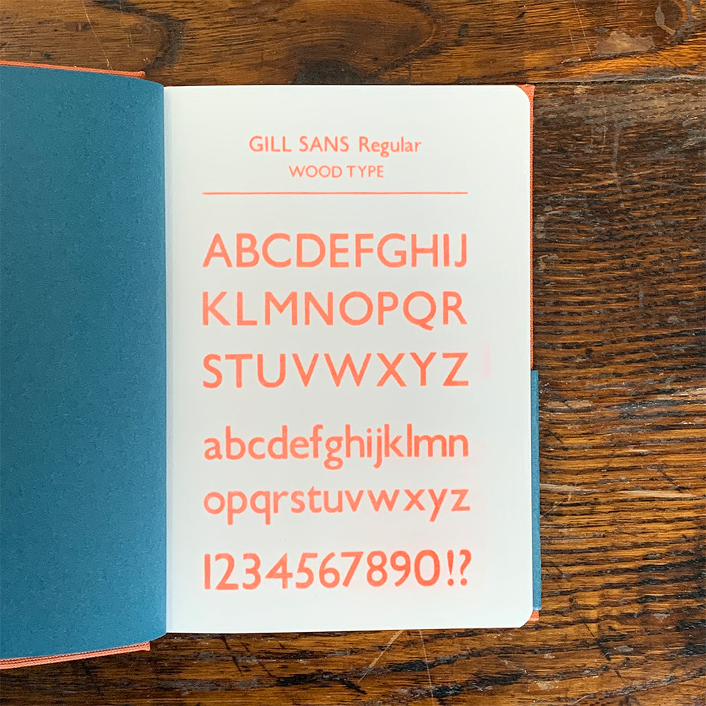 Tomigaya Letterpress Gill Sans Typeface Notebook