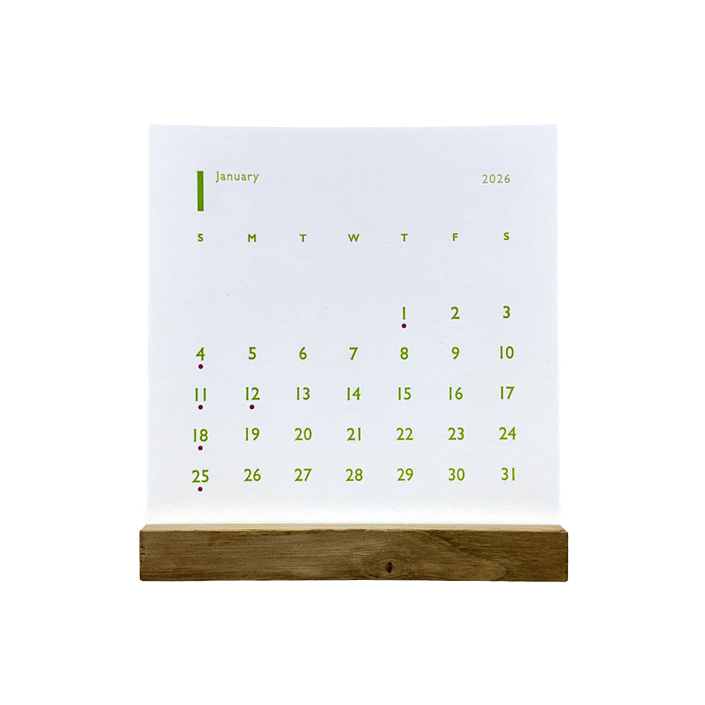 Tomigaya Letterpress Desk Calendar 2026