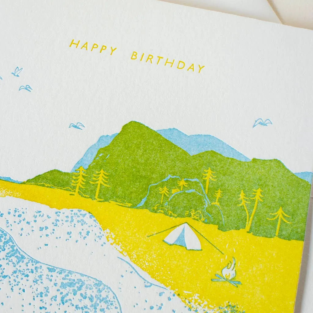 Homework Letterpress Beachy Birthday Card