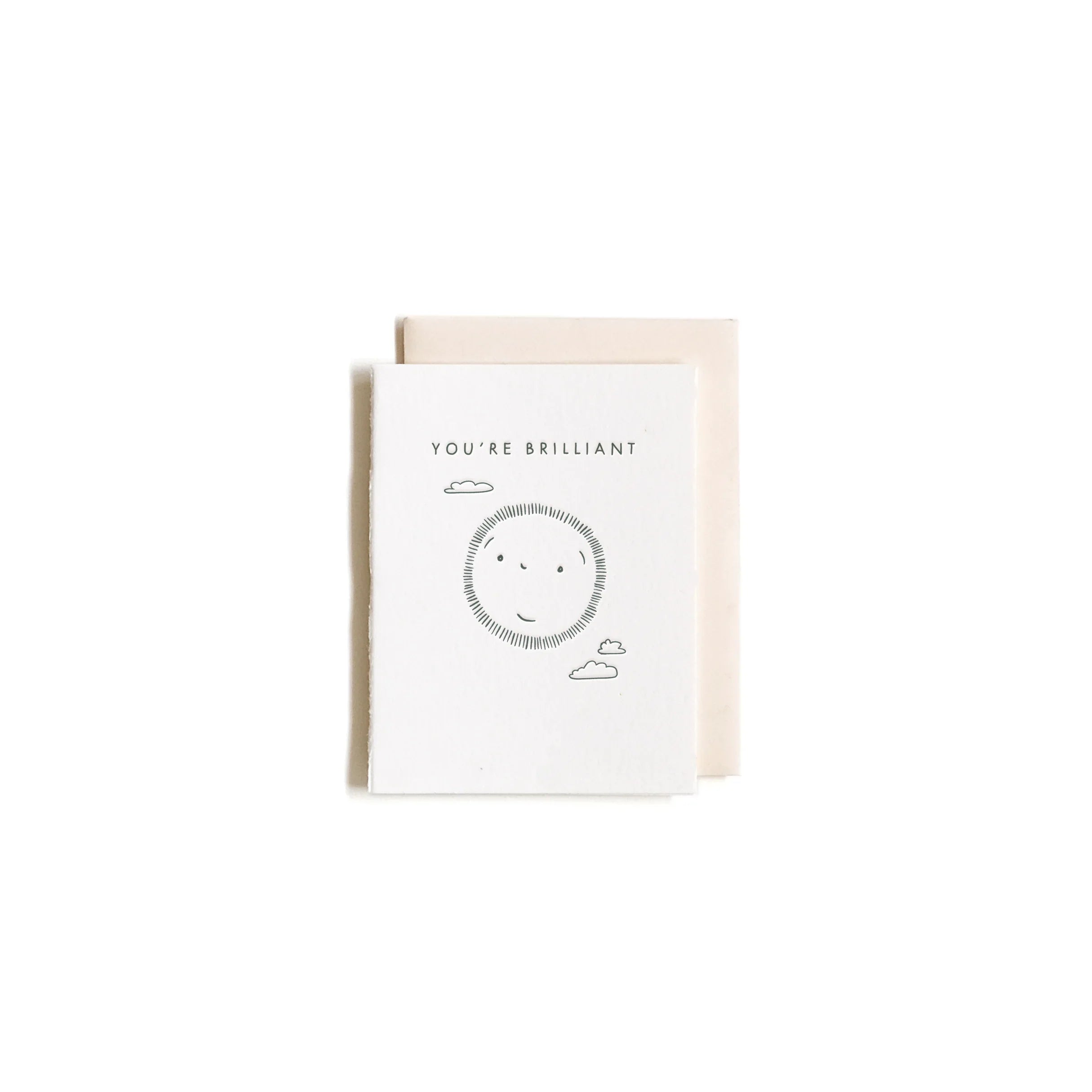 Homework Letterpress You're Brilliant Sun Mini Card