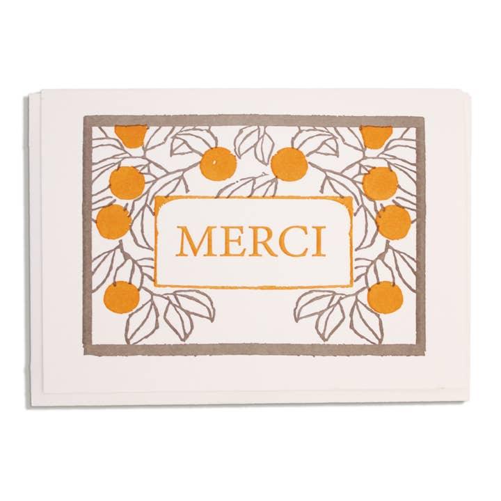 Archivist Merci Oranges Note Card - Laywine's