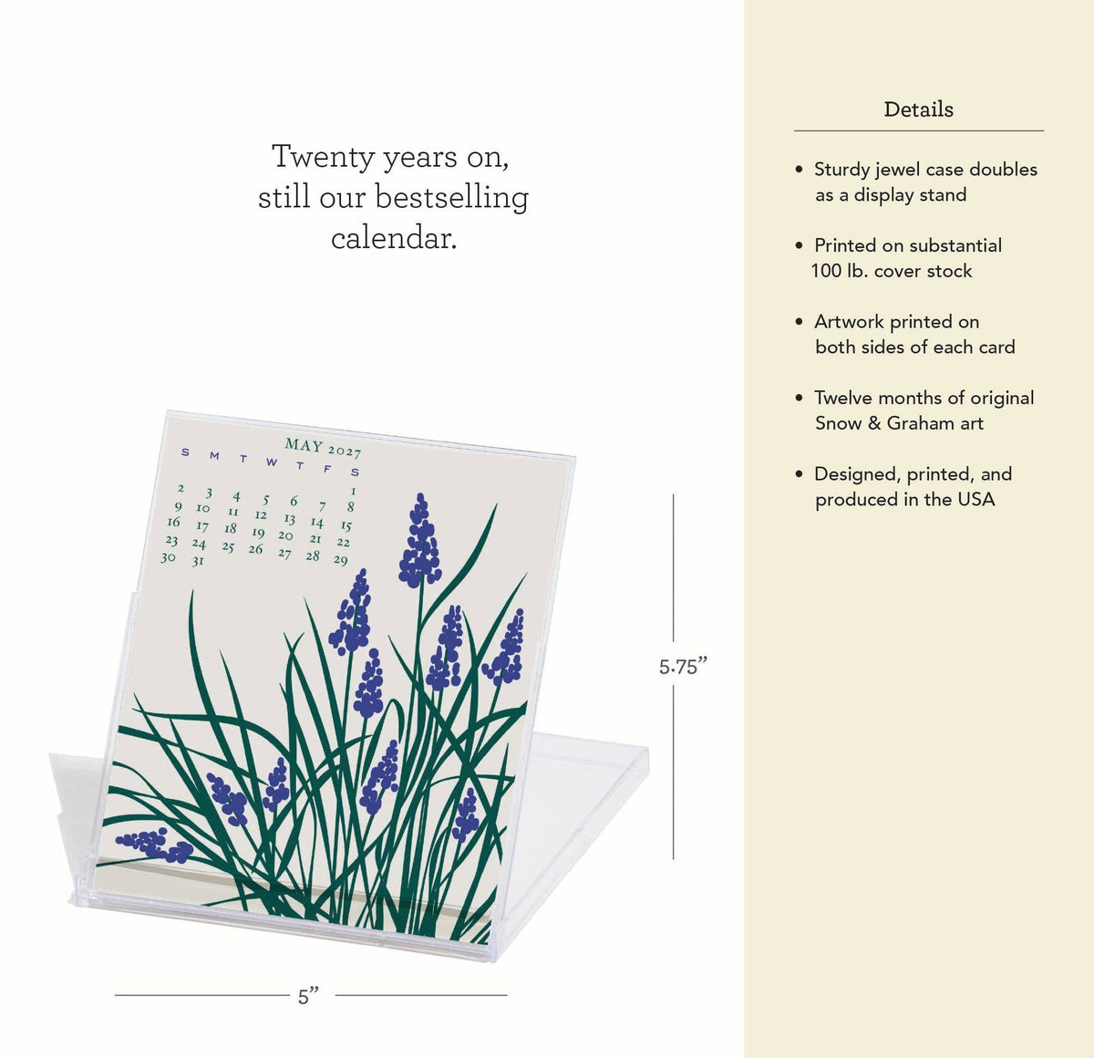 Snow & Graham 2027 Desk Calendar, view 3