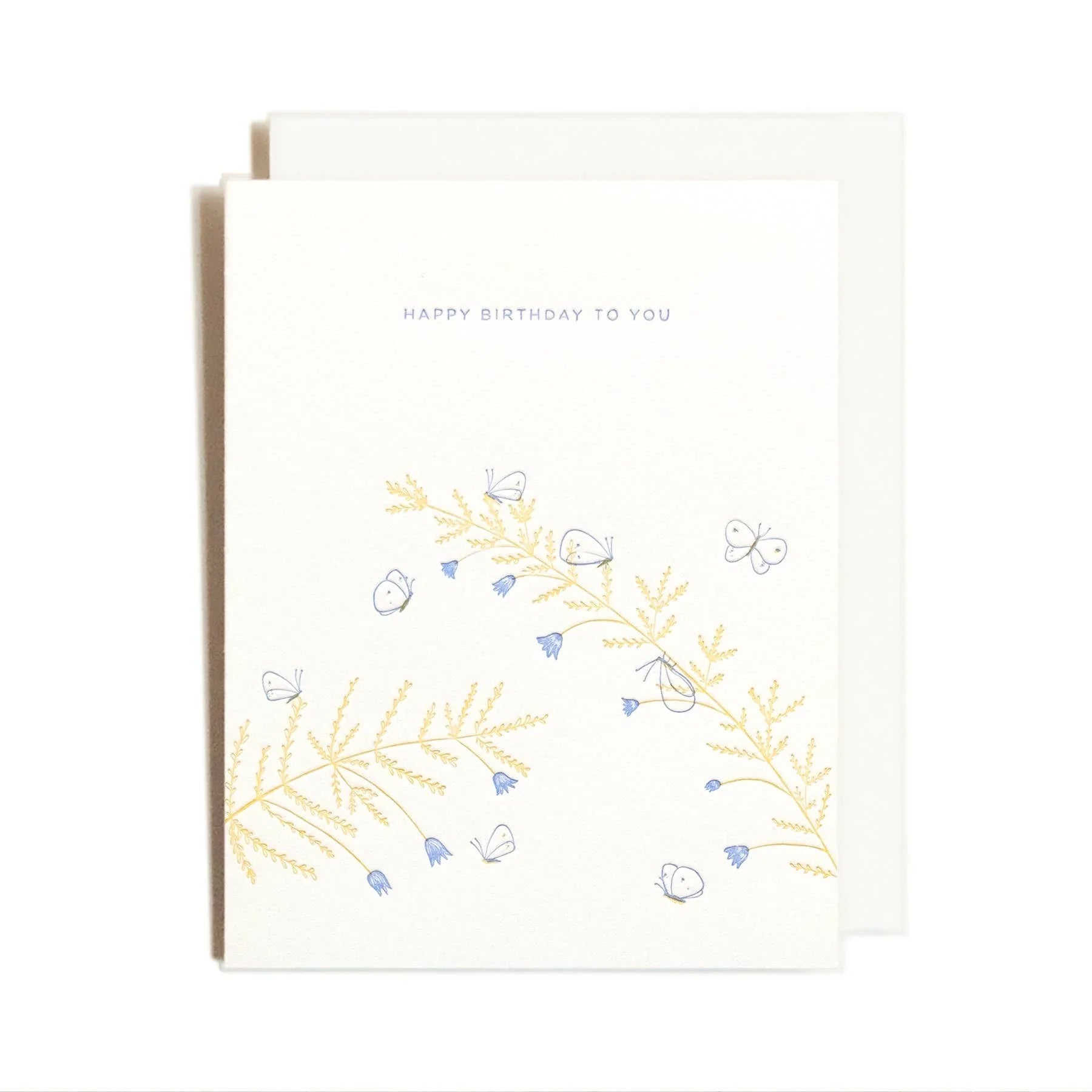 Homework Letterpress Butterflies Birthday Card