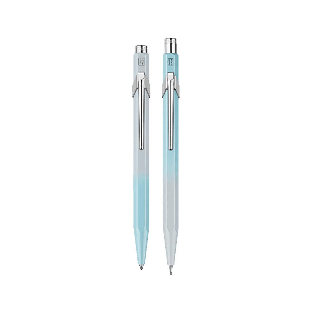 Caran dAche 849 Ballpoint Pen & 0.5 Pencil Set Blue Lagoon - Laywine's