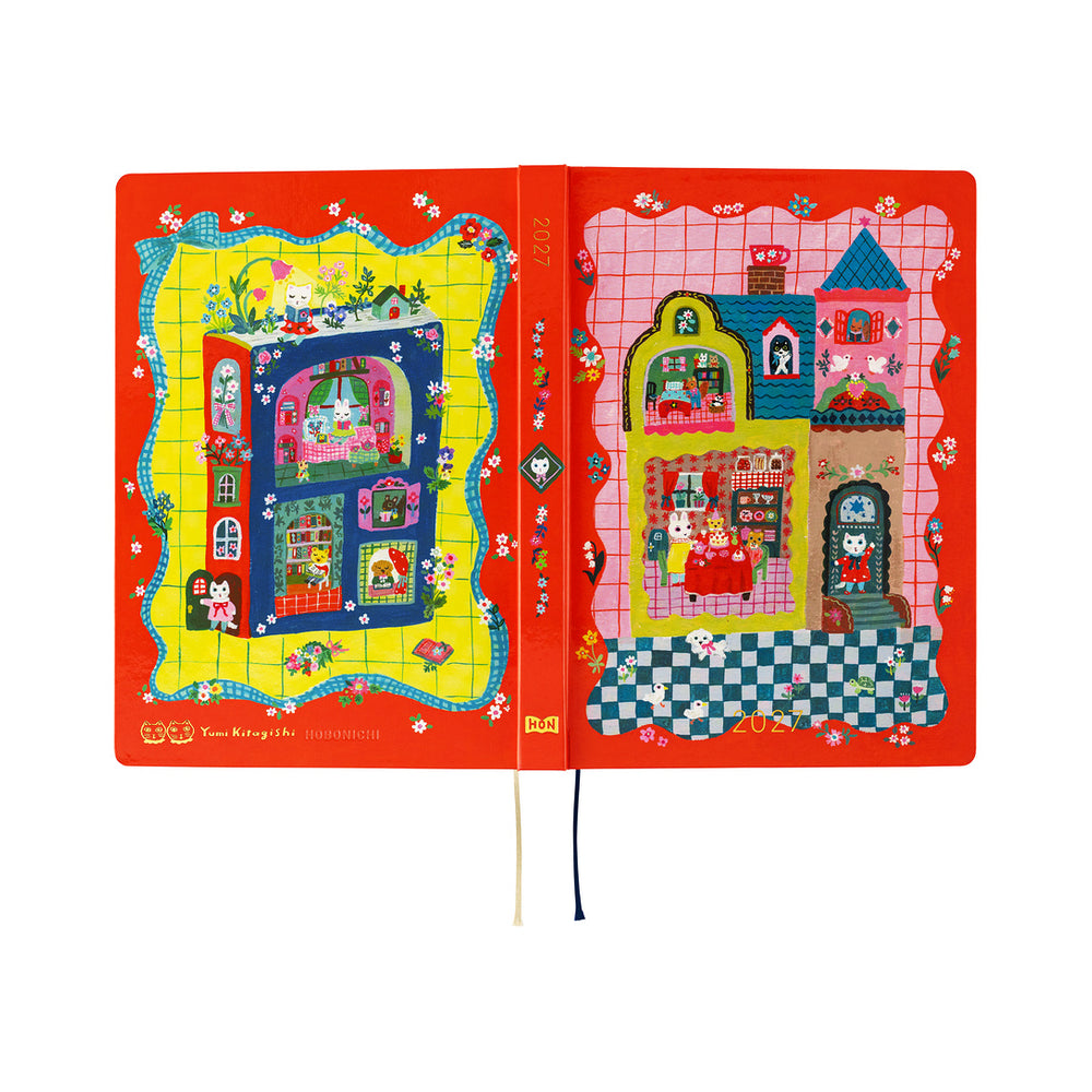 Hobonichi A5 HON Yumi Kitagishi: White Cat and Rabbit’s Tea Room 2027