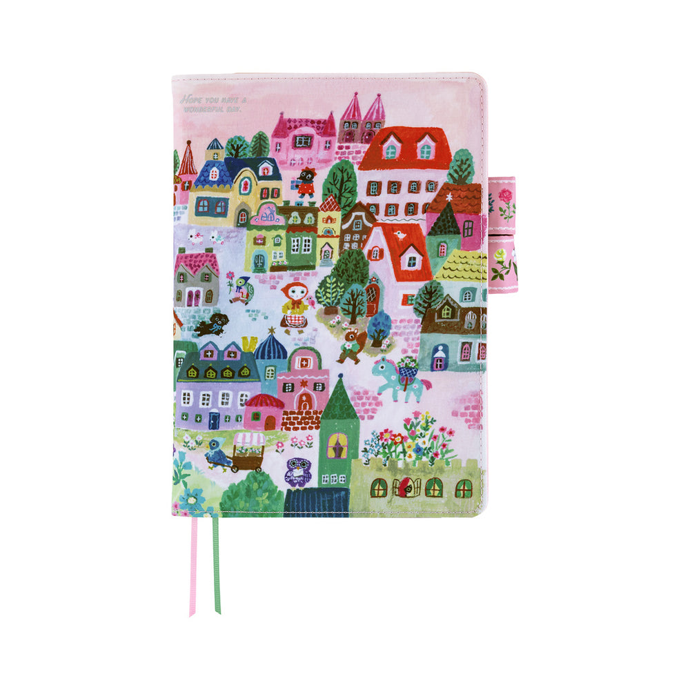 Hobonichi A5 Cover Yumi Kitagishi: White Cat Village