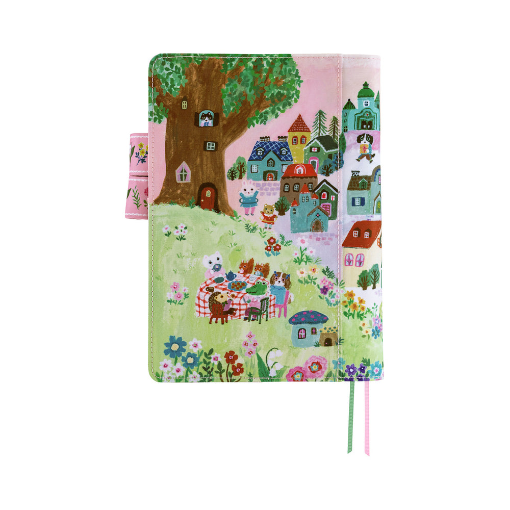Hobonichi A5 Cover Yumi Kitagishi: White Cat Village