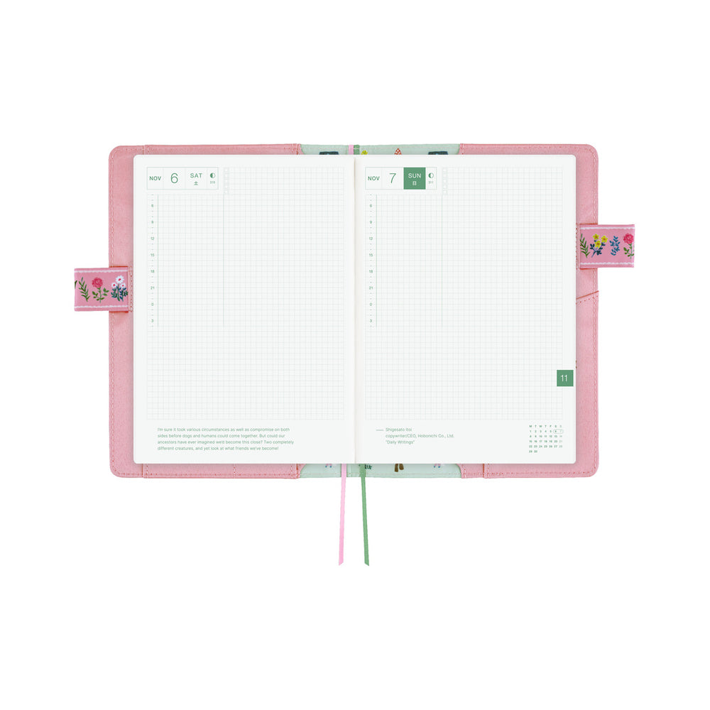 Hobonichi A5 Cover Yumi Kitagishi: White Cat Village