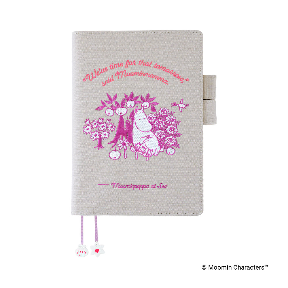 Hobonichi A5 Cover Moomin: My Yard (Pink Gray)
