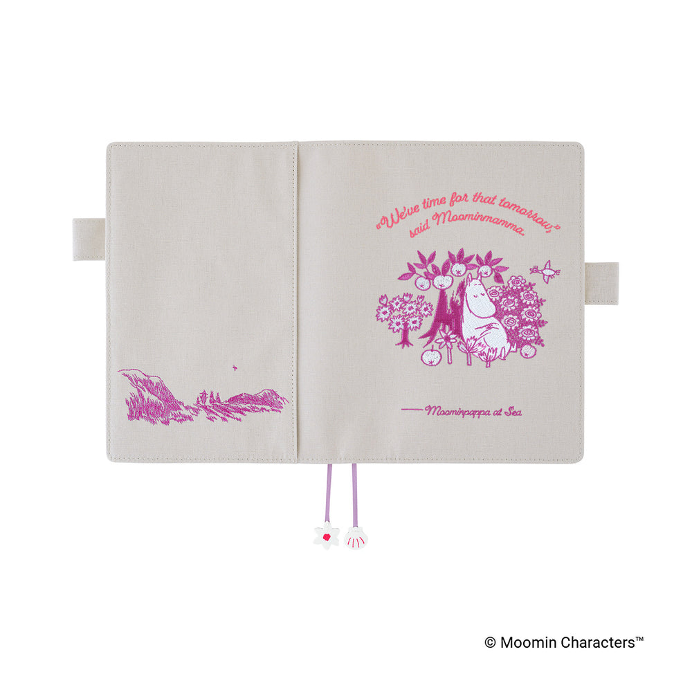 Hobonichi A5 Cover Moomin: My Yard (Pink Gray)
