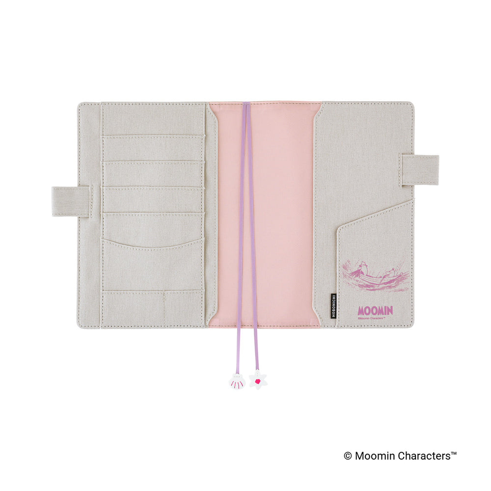 Hobonichi A5 Cover Moomin: My Yard (Pink Gray)