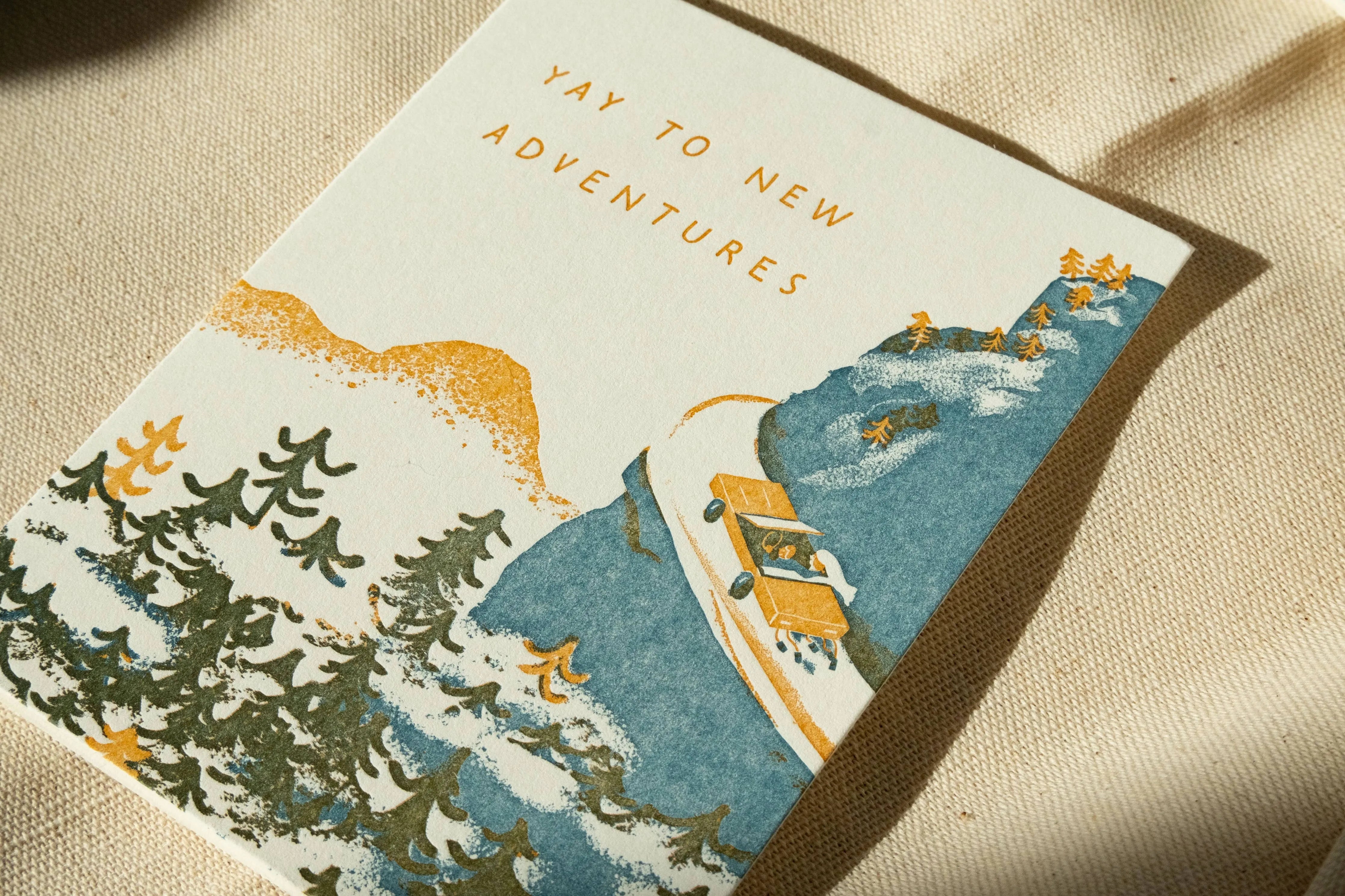 Homework Letterpress New Adventures Wedding Card