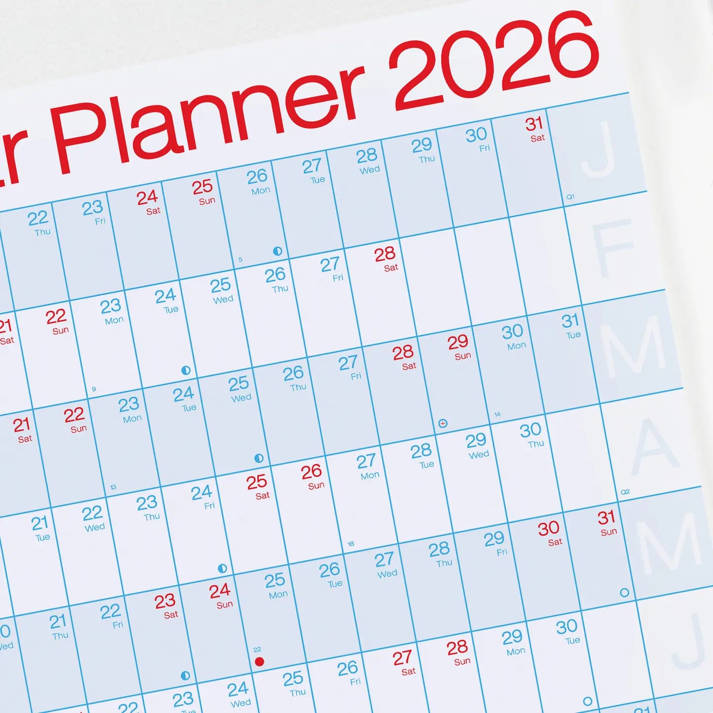 Crispin Finn 2026 Year Planner ‚Äì Landscape Wall Calendar
