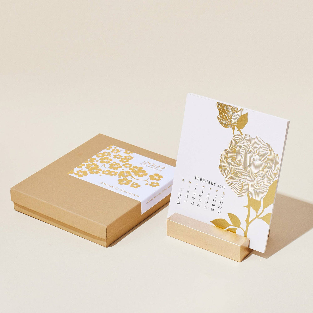 Snow & Graham 2027 Special Edition Gold Foil Desk Calendar