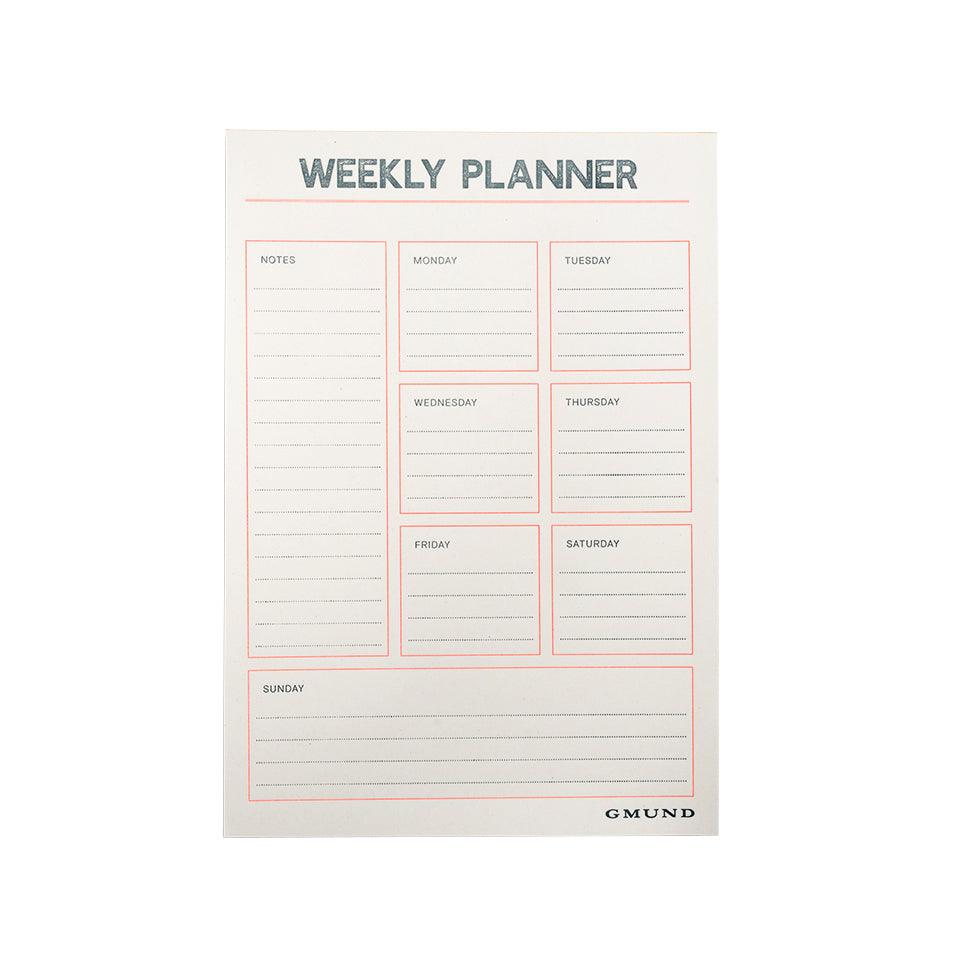 Gmund Letterpress Weekly Planner Orange/Blue - Laywine's