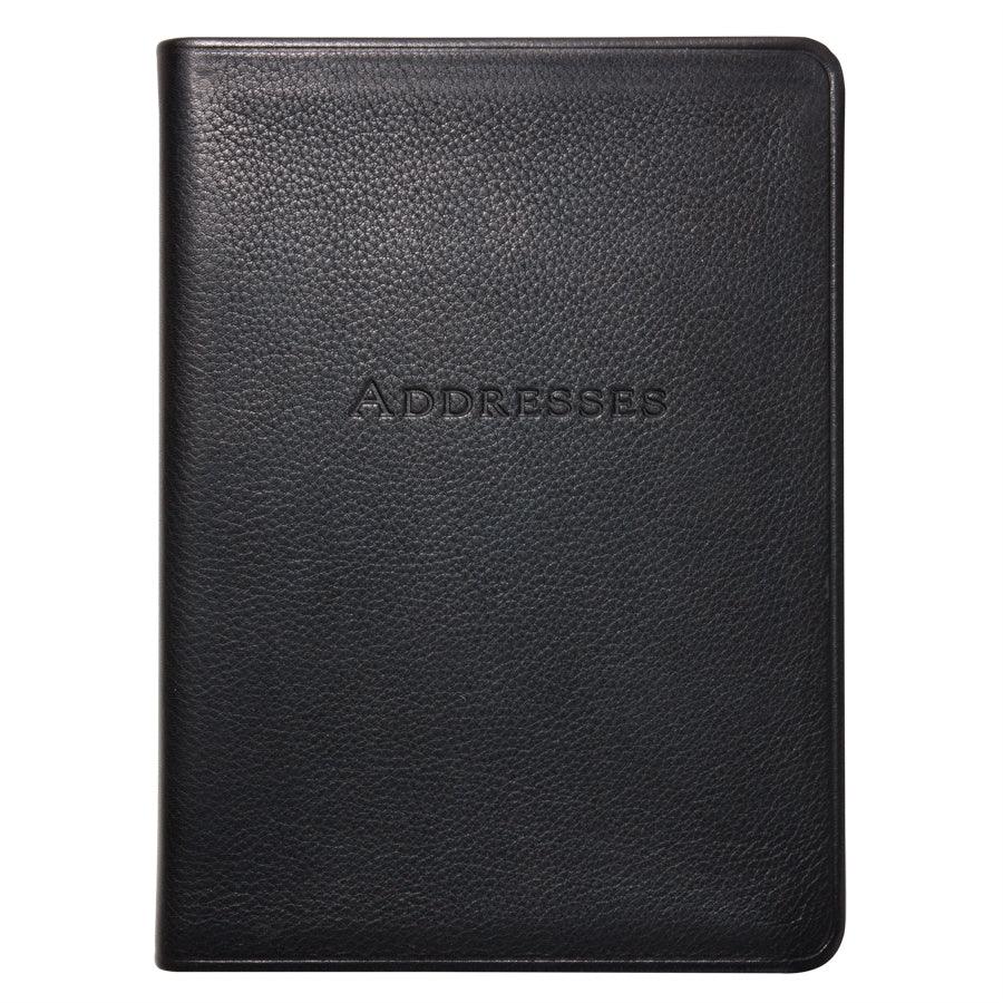 Graphic Image 7'' Address Book Traditional Leather Black - Laywine's