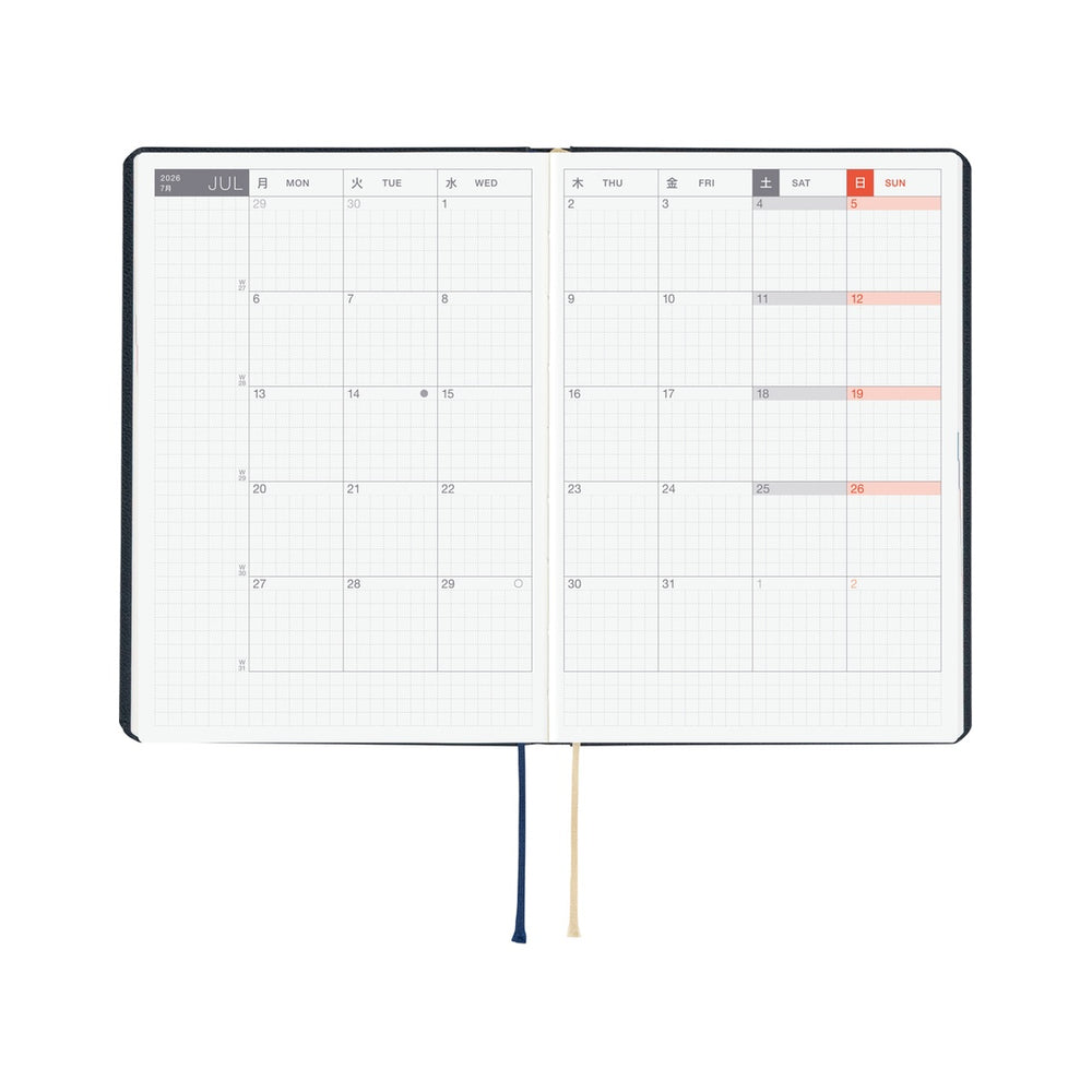 Hobonichi A6 HON Slash (Navy) 2026