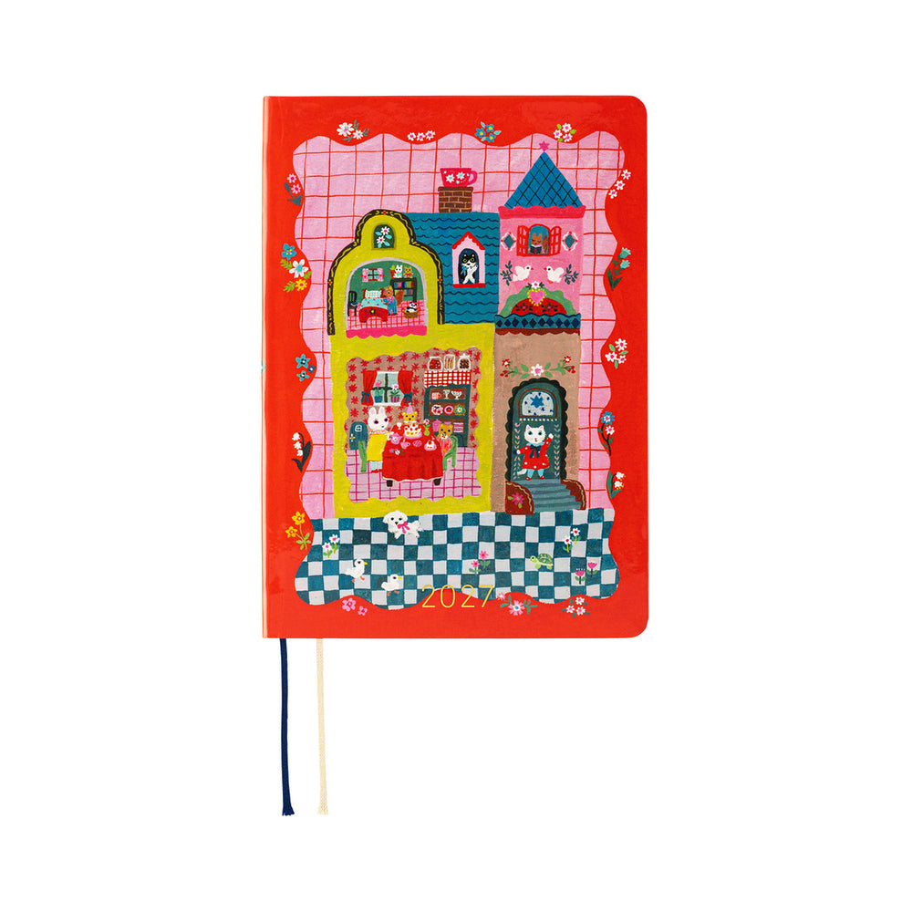 Hobonichi A6 HON Yumi Kitagishi: White Cat and Rabbit’s Tea Room 2027