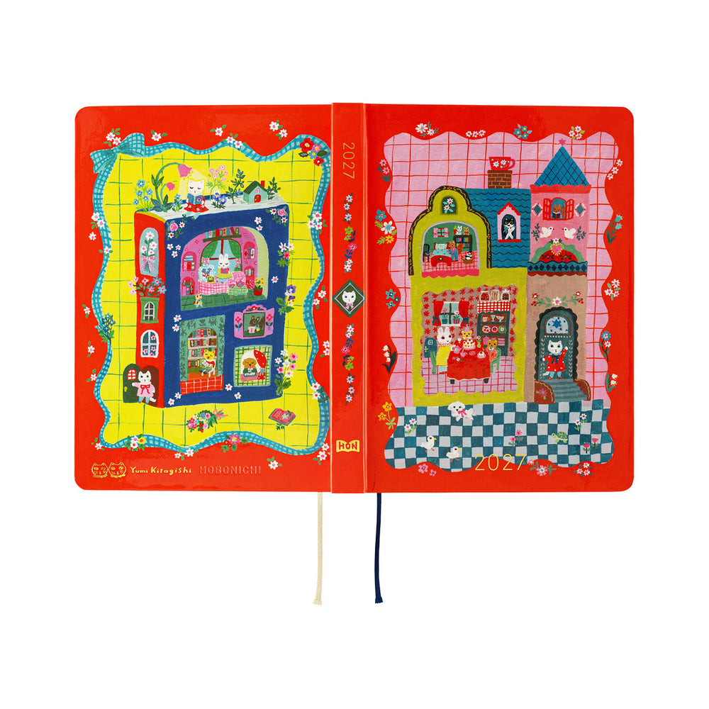 Hobonichi A6 HON Yumi Kitagishi: White Cat and Rabbit’s Tea Room 2027