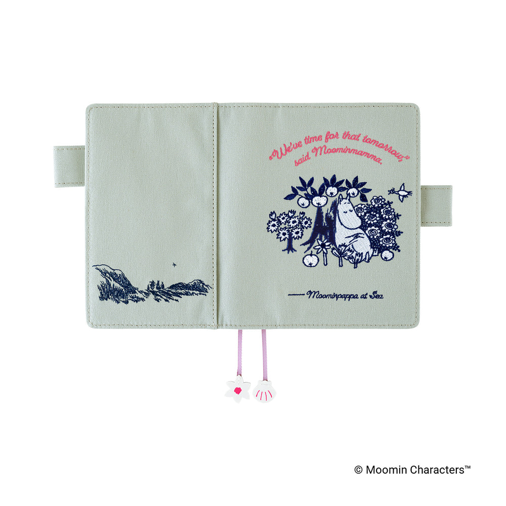 Hobonichi A6 Cover Moomin: My Yard (Pale Mint)