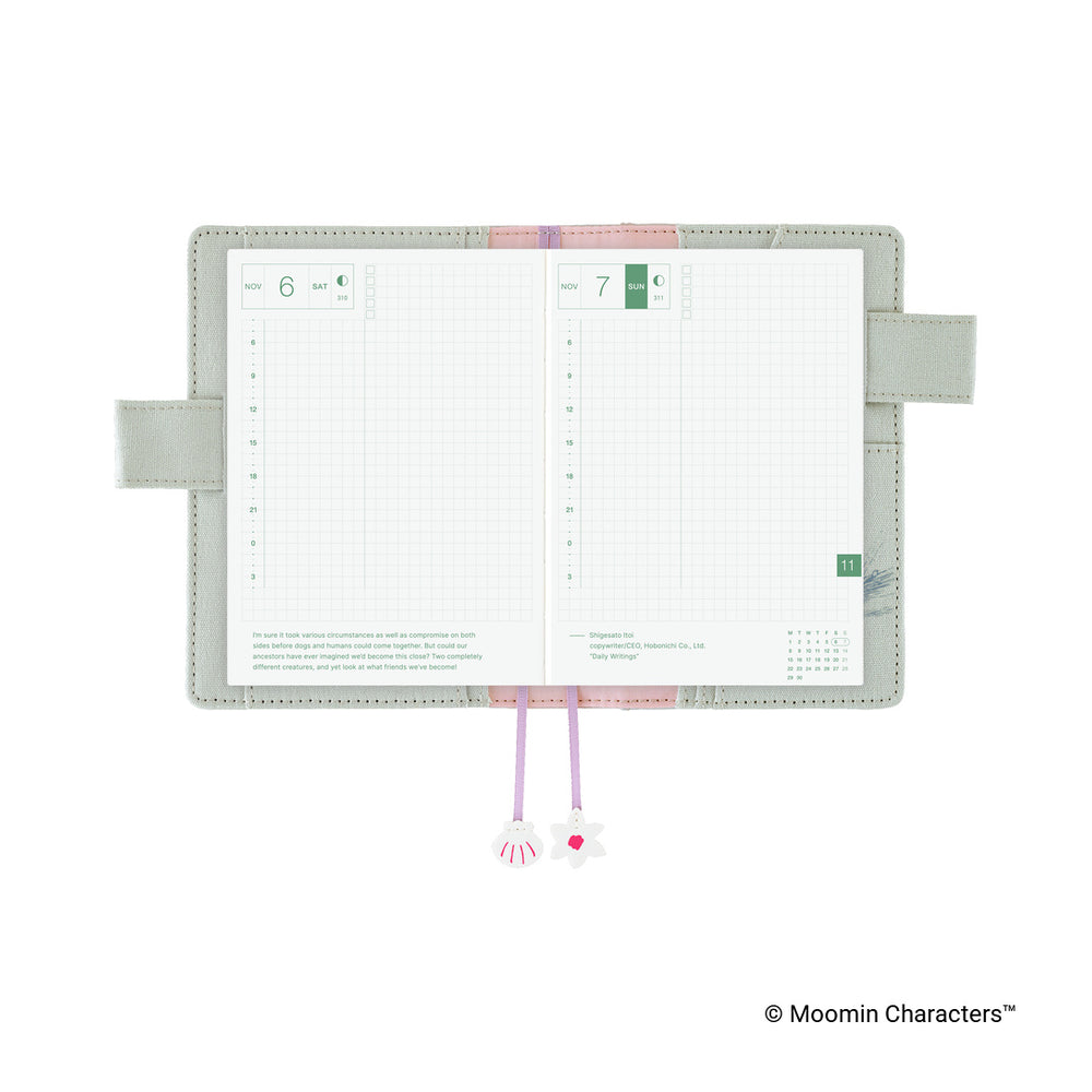 Hobonichi A6 Cover Moomin: My Yard (Pale Mint)