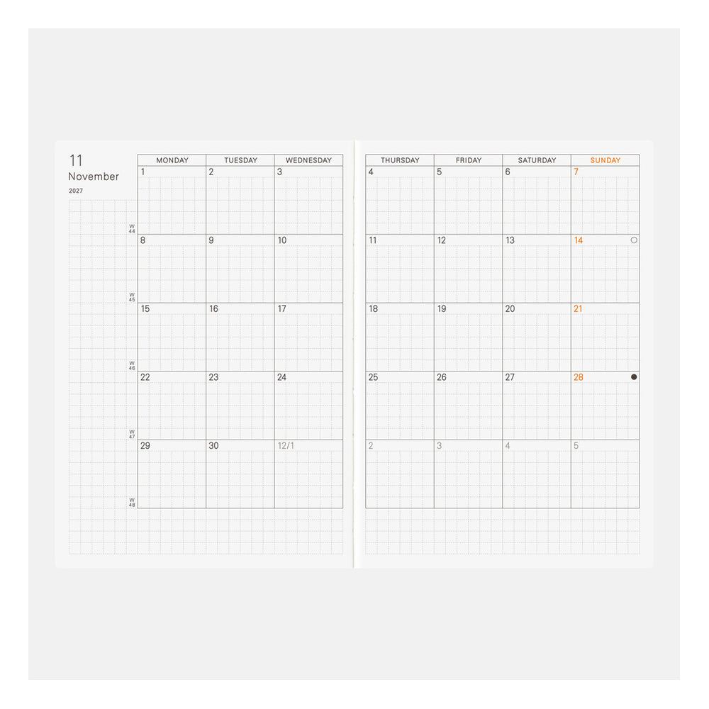 Hobonichi A6 Planner English Book 2027