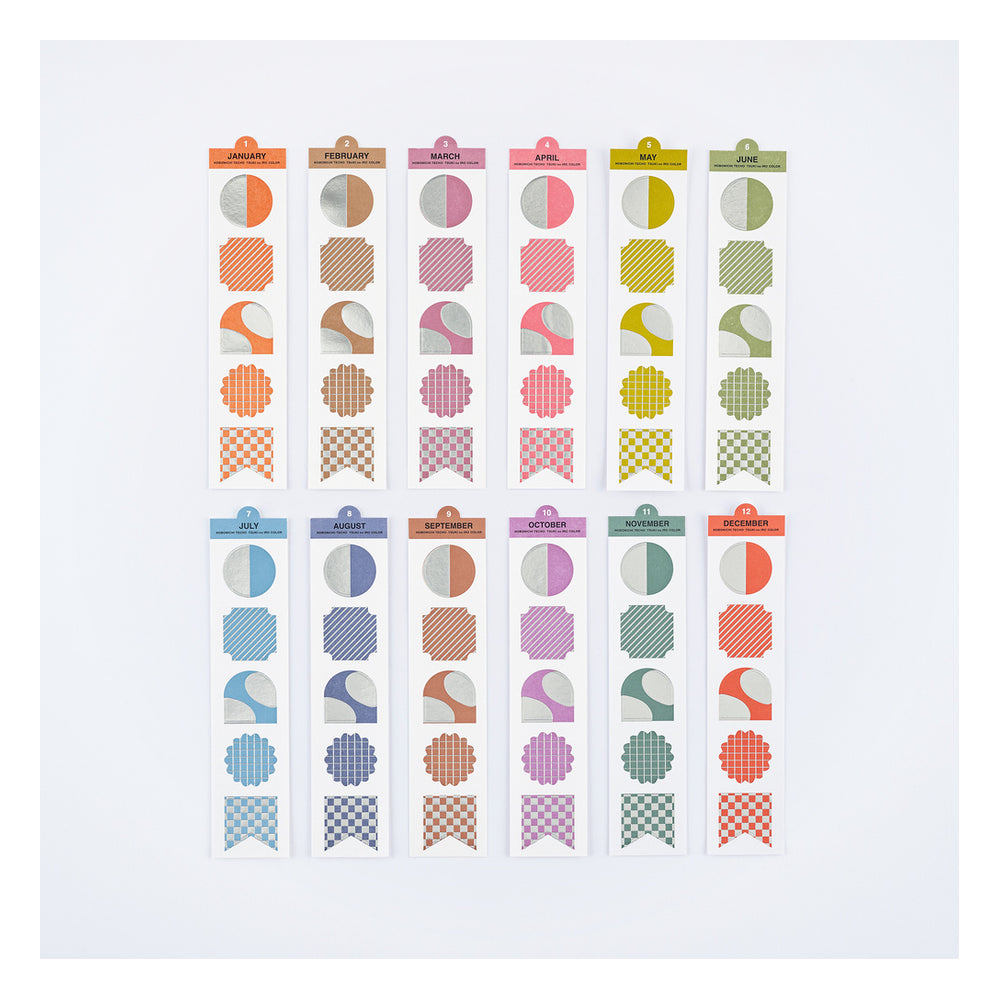 Hobonichi TSUKI no IRO: Bookmark-Style Foil-Pressed Stickers