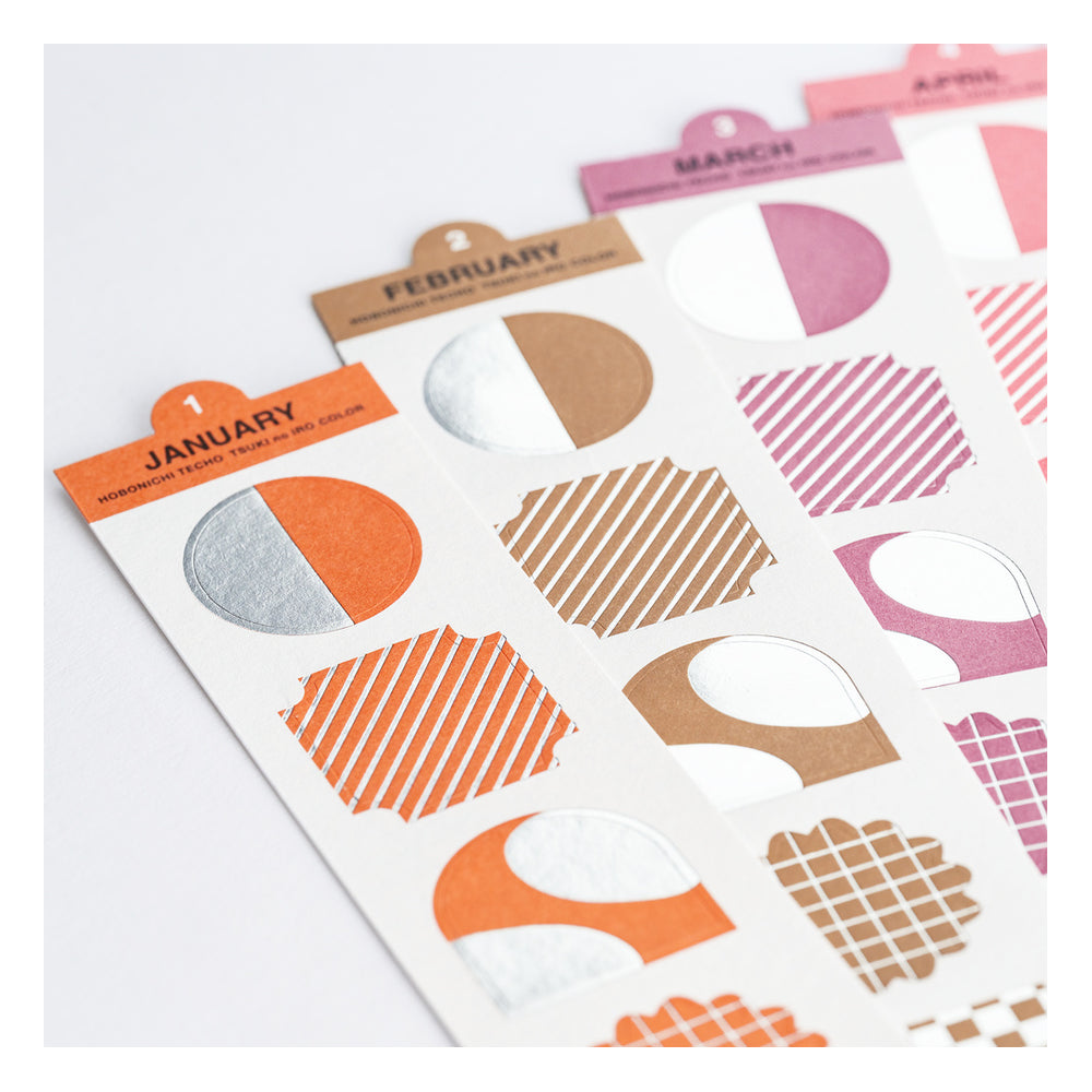 Hobonichi TSUKI no IRO: Bookmark-Style Foil-Pressed Stickers