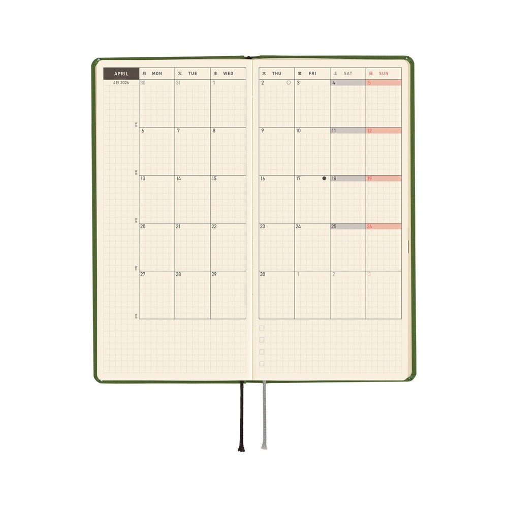 Hobonichi Weeks MEGA Colors: Antique Green 2026