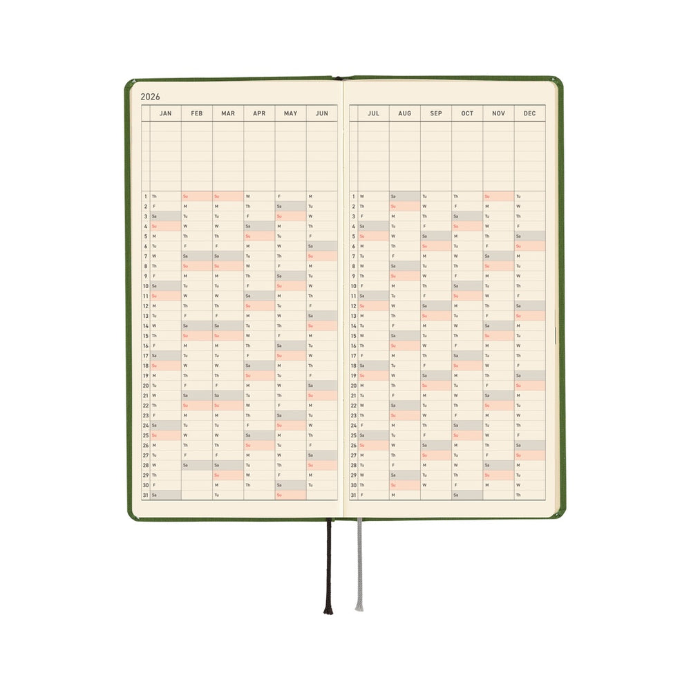 Hobonichi Weeks MEGA Colors: Antique Green 2026