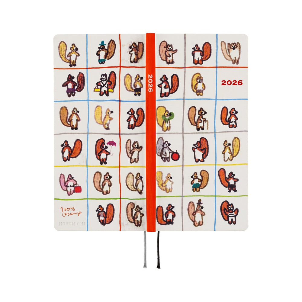Hobonichi Weeks 100%ORANGE: Squirrel's Moving Day 2026