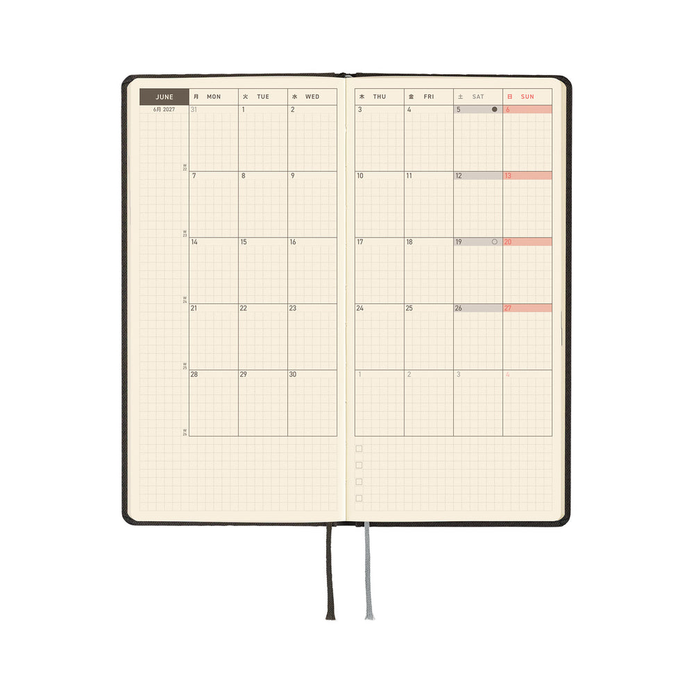 Hobonichi Weeks Paper Series: Black Argyle 2027