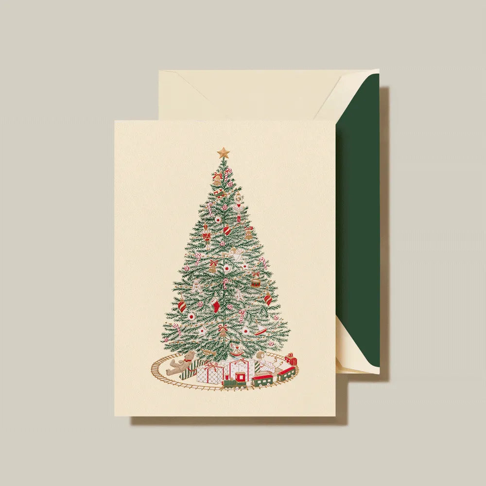 Crane Christmas Morning Tree Box of 10 Cards