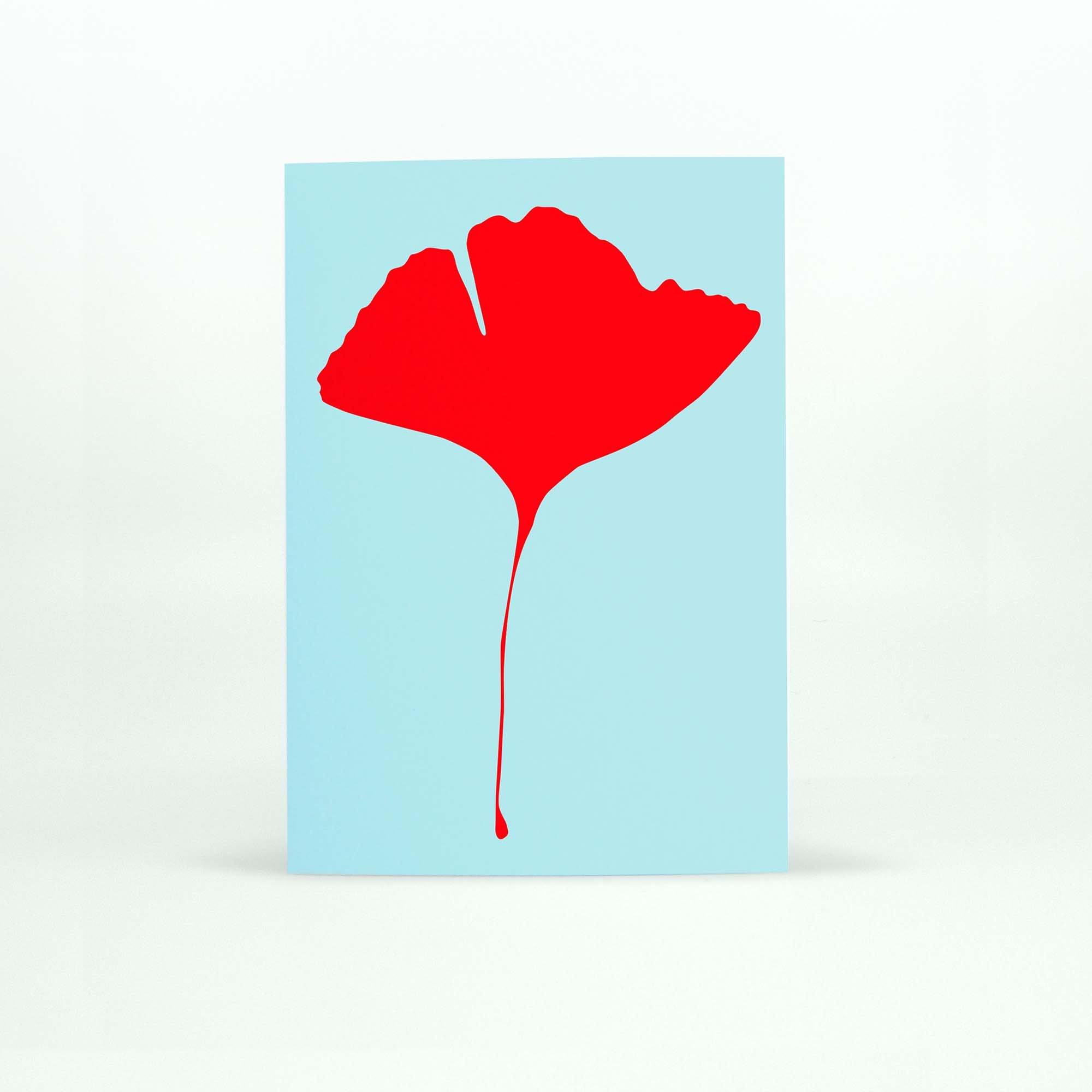 Common Modern Ginkgo Pop Blue/Red Card - Laywine's