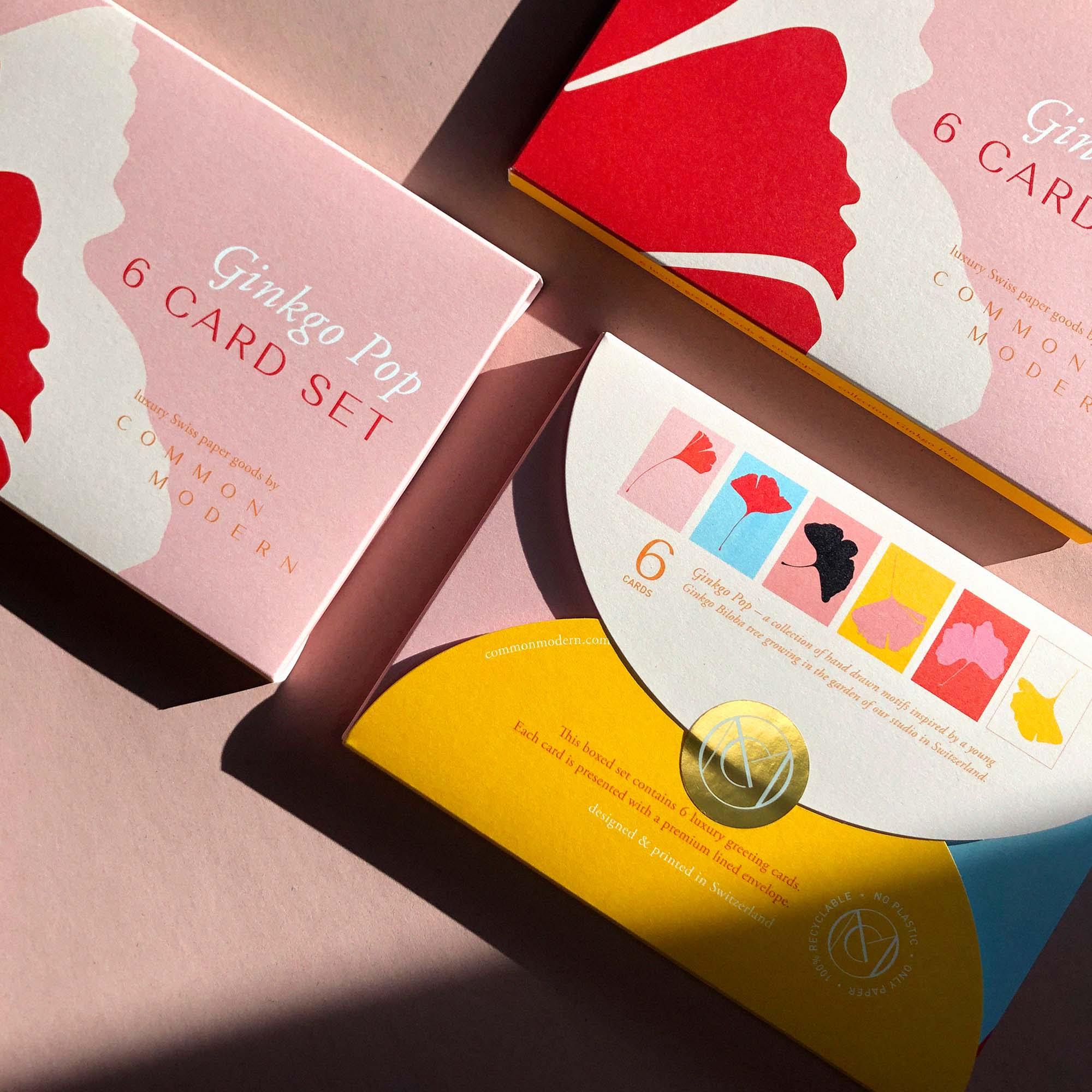 Common Modern Ginkgo Pop Box of 6 Cards - Laywine's