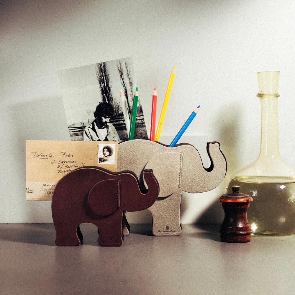Graf von Faber-Castell Medium Natural Leather Desk Elephant - Laywine's