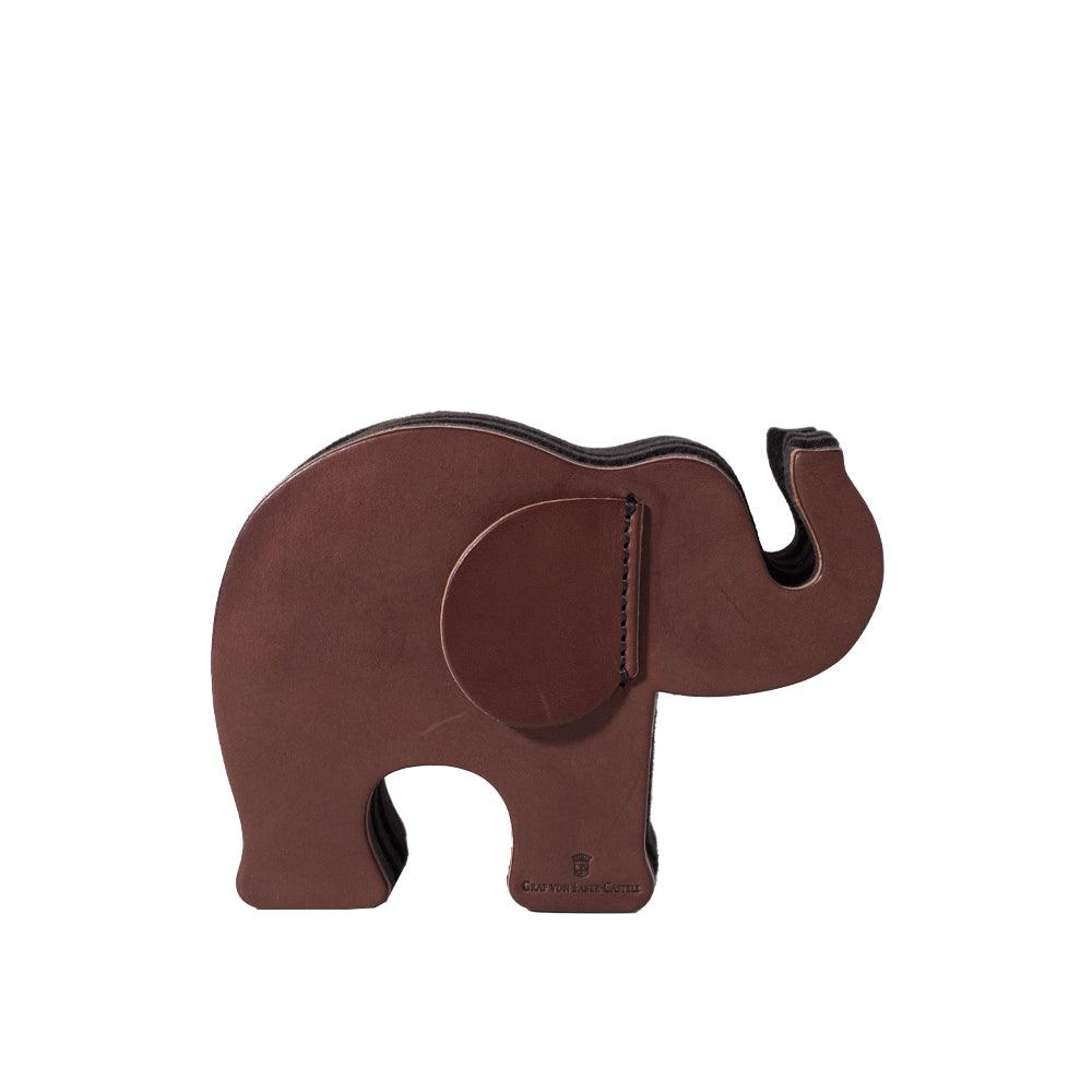 Graf von Faber-Castell Small Dark Brown Leather Desk Elephant - Laywine's