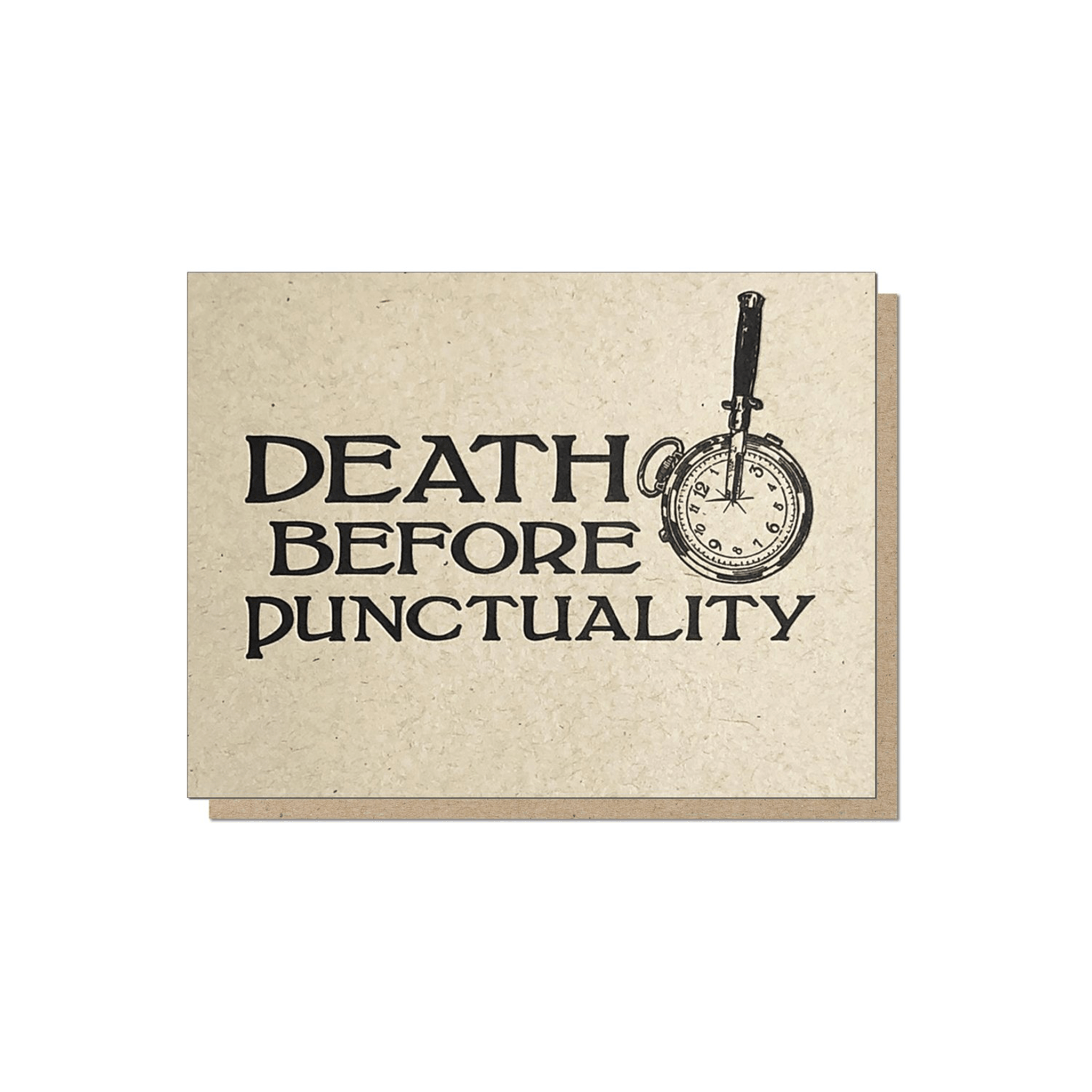 Guttersnipe Press Death Before Punctuality Card - Laywine's