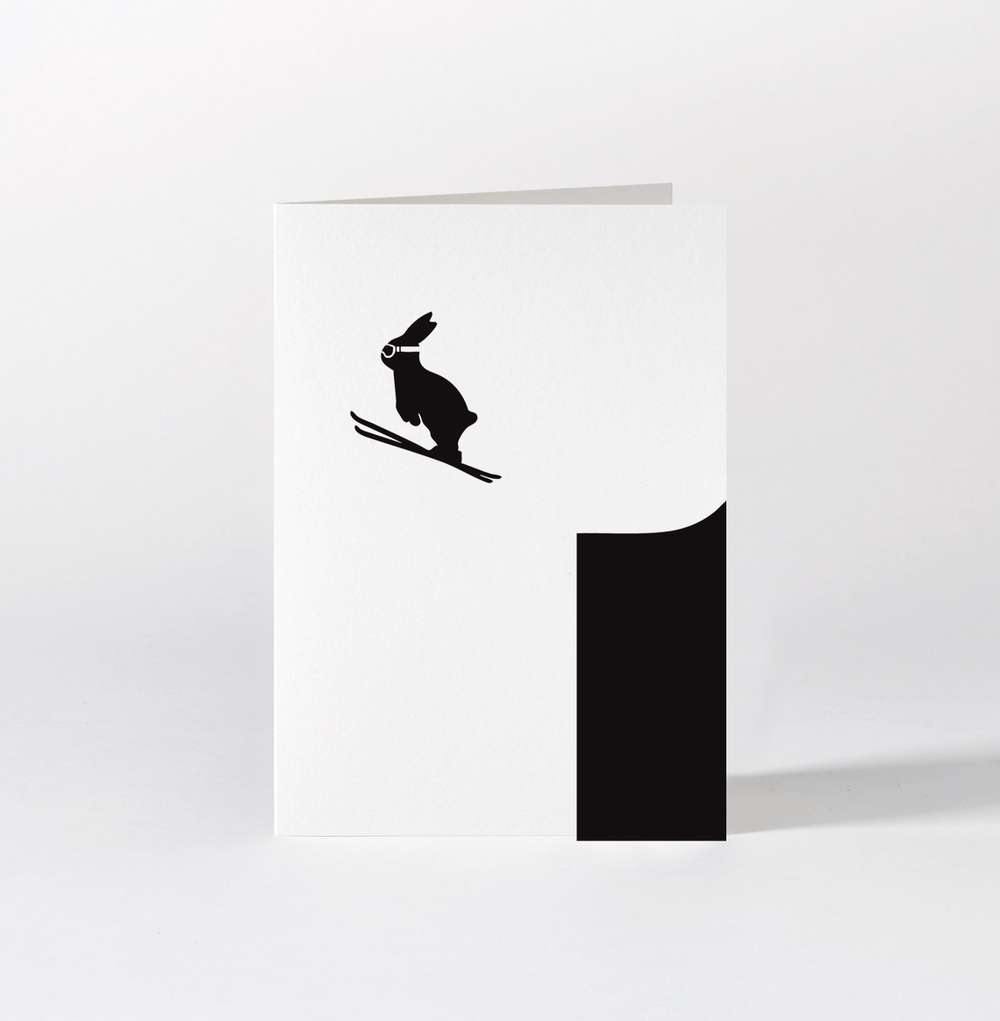 HAM Ski Jumping Rabbit Card - Laywine's