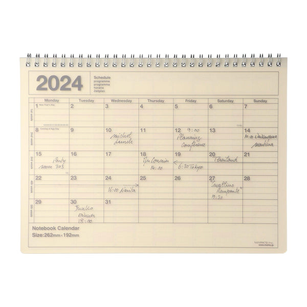 Mark’s Notebook Calendar Medium B5, 2024 - Laywine's