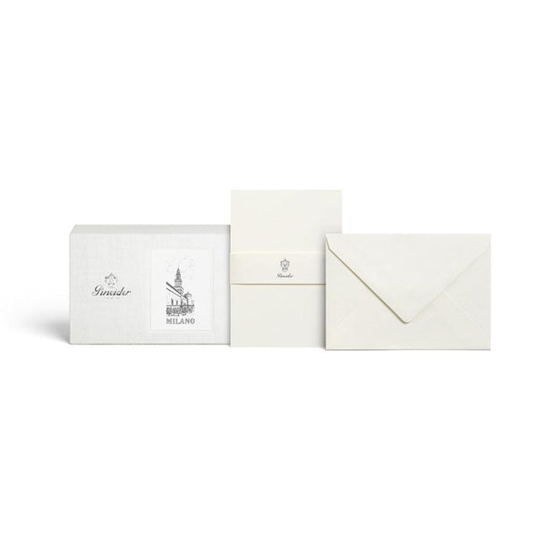 Pineider Milano Box of 12 Cards and Envelopes Form. 20 Ivory - Laywine's