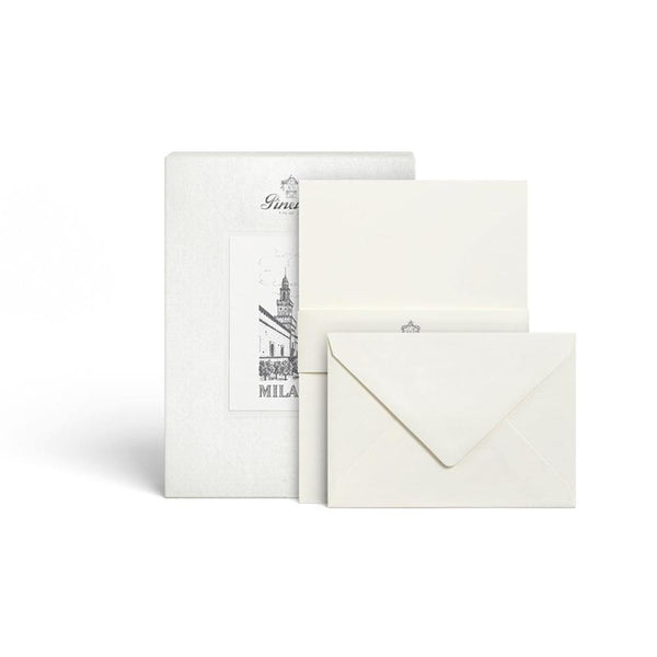 Pineider Milano Box of 24 Sheets and Envelopes A5 Ivory - Laywine's