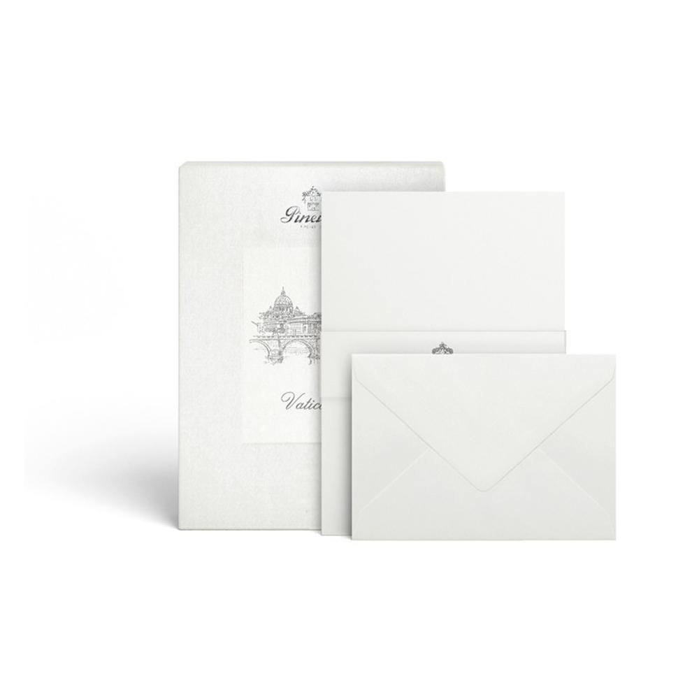 Pineider Vaticano Box of 24 Sheets and Envelopes A5 White - Laywine's