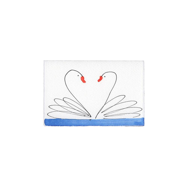 Scribble & Daub Swans Card - Laywine's